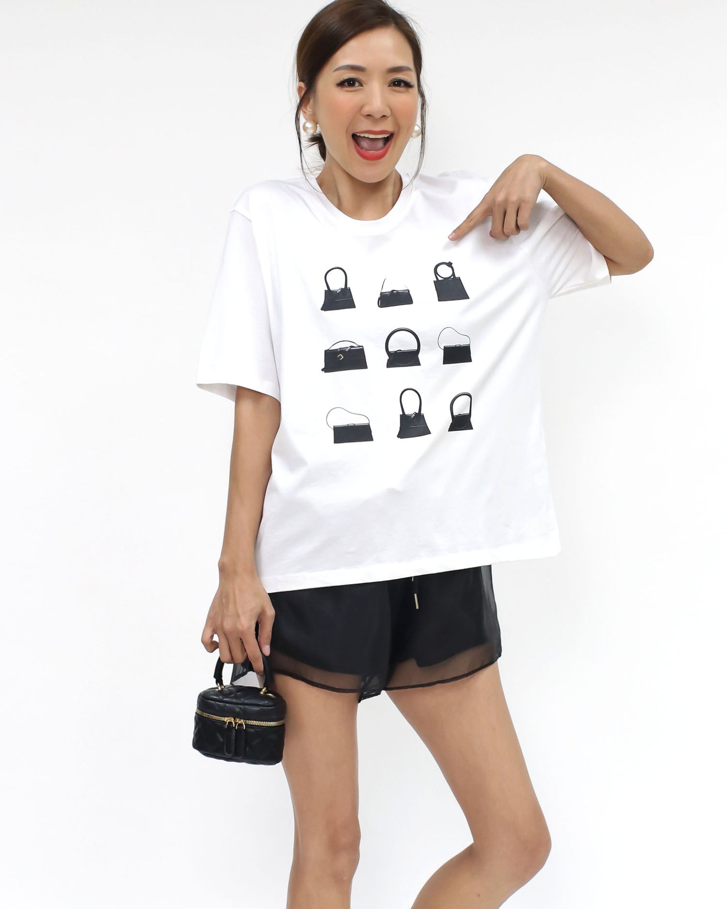 ivory bags printed tee