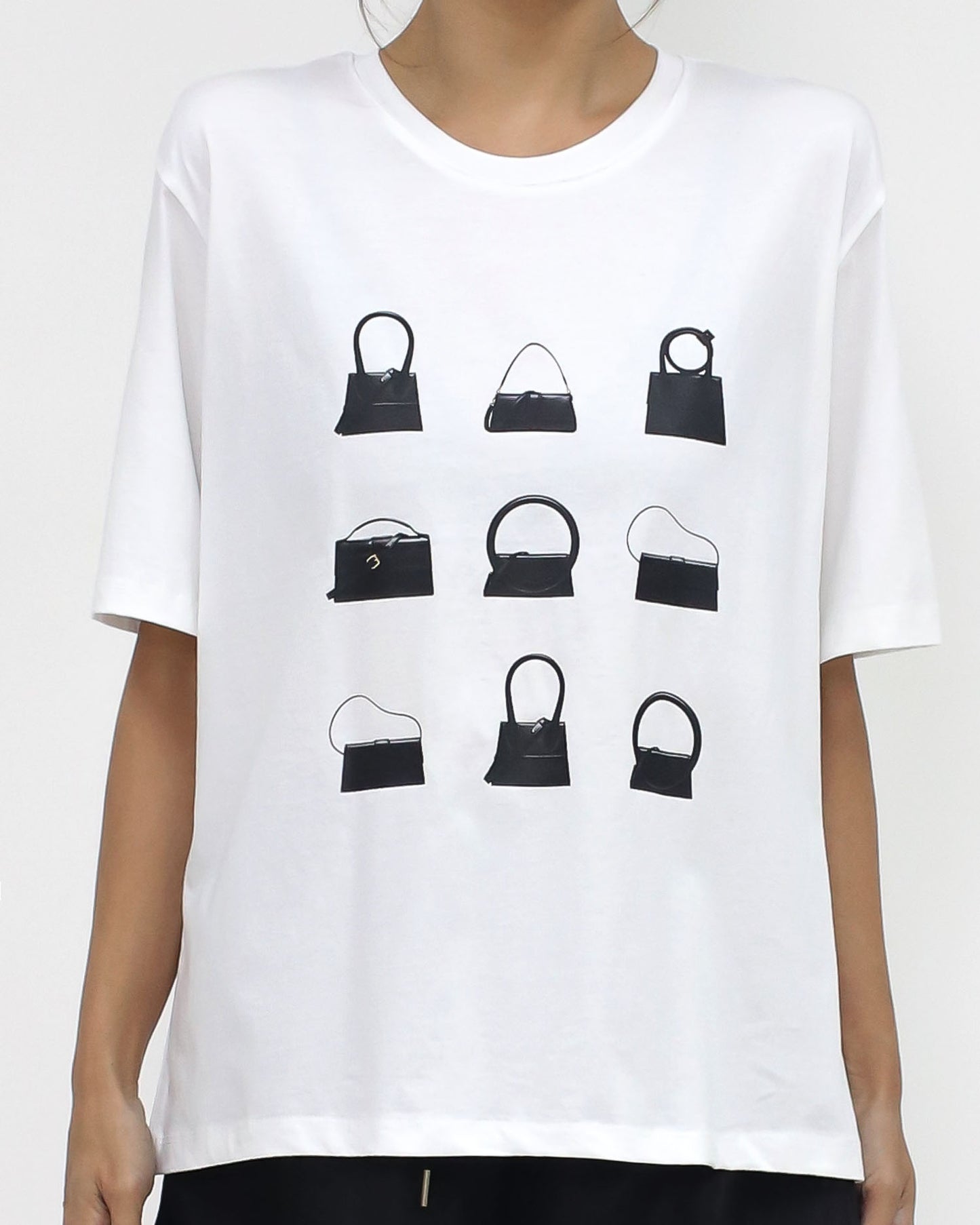 ivory bags printed tee