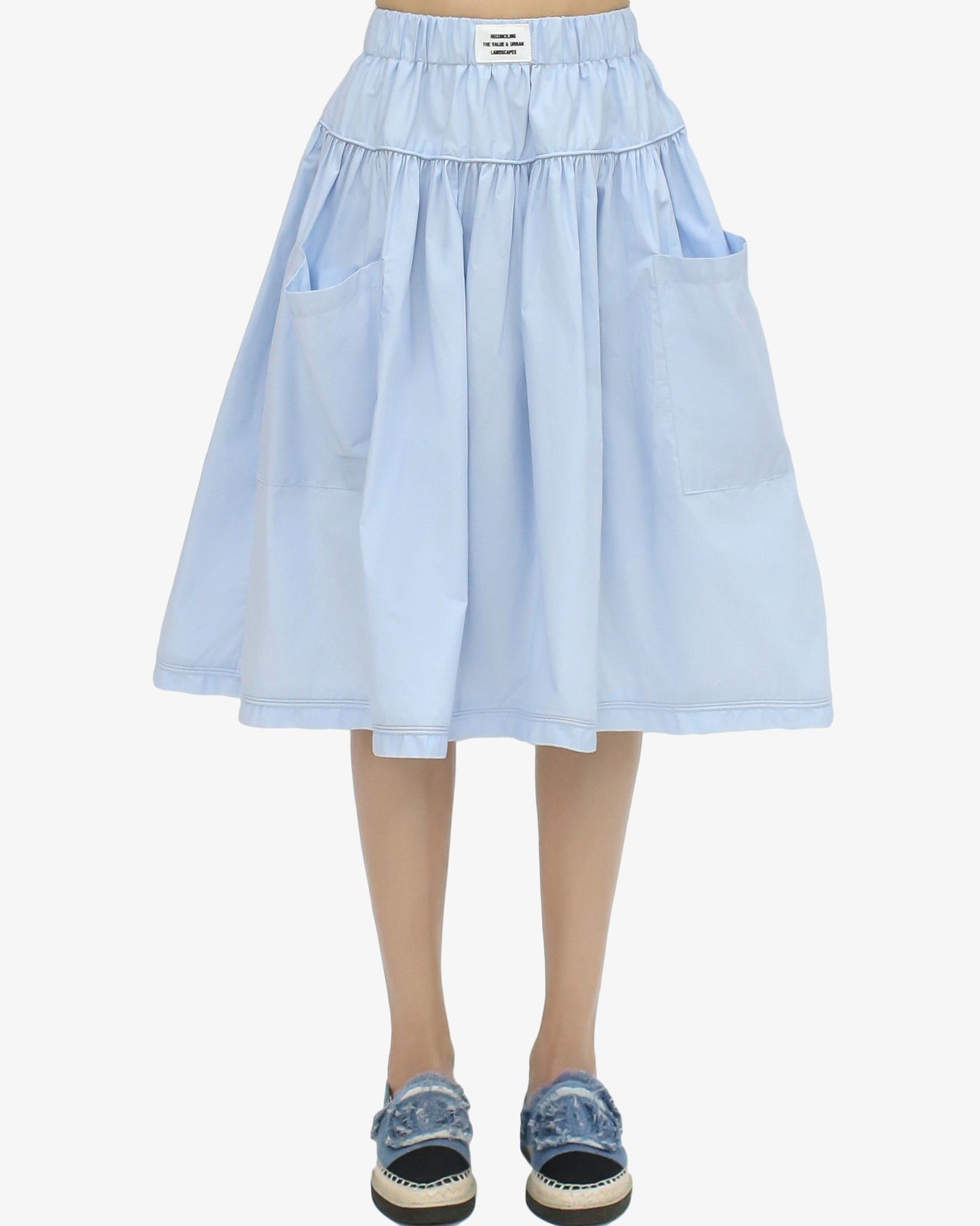 blue pockets front midi shirt skirt *pre-order*