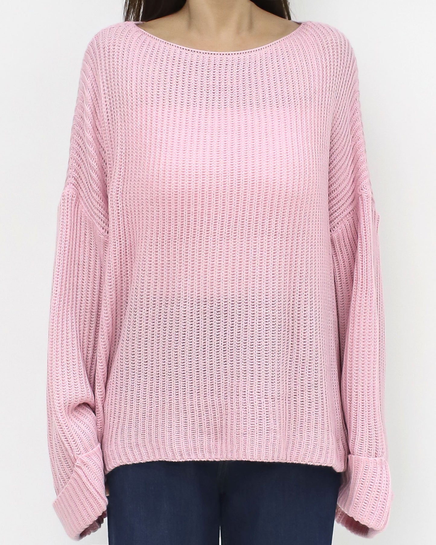 pink casual knitted top