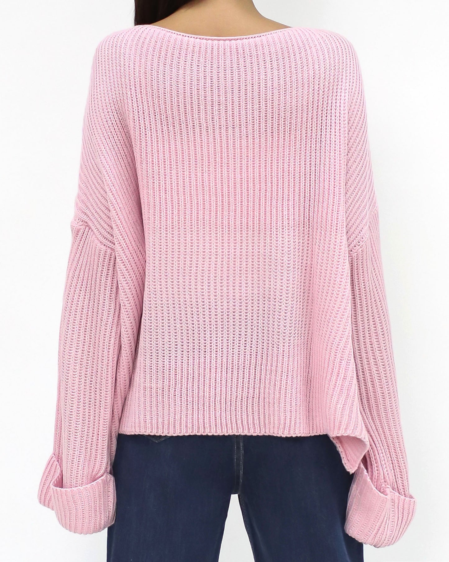 pink casual knitted top