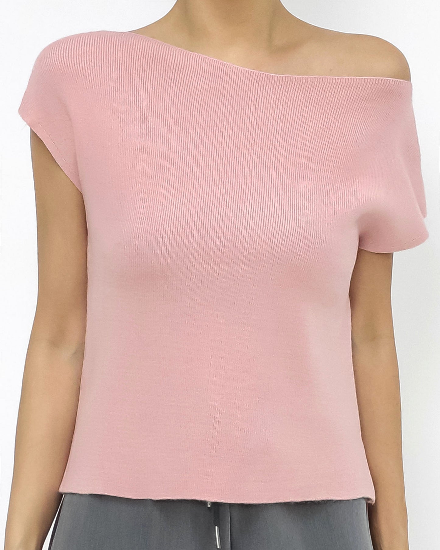 pink casual knitted top