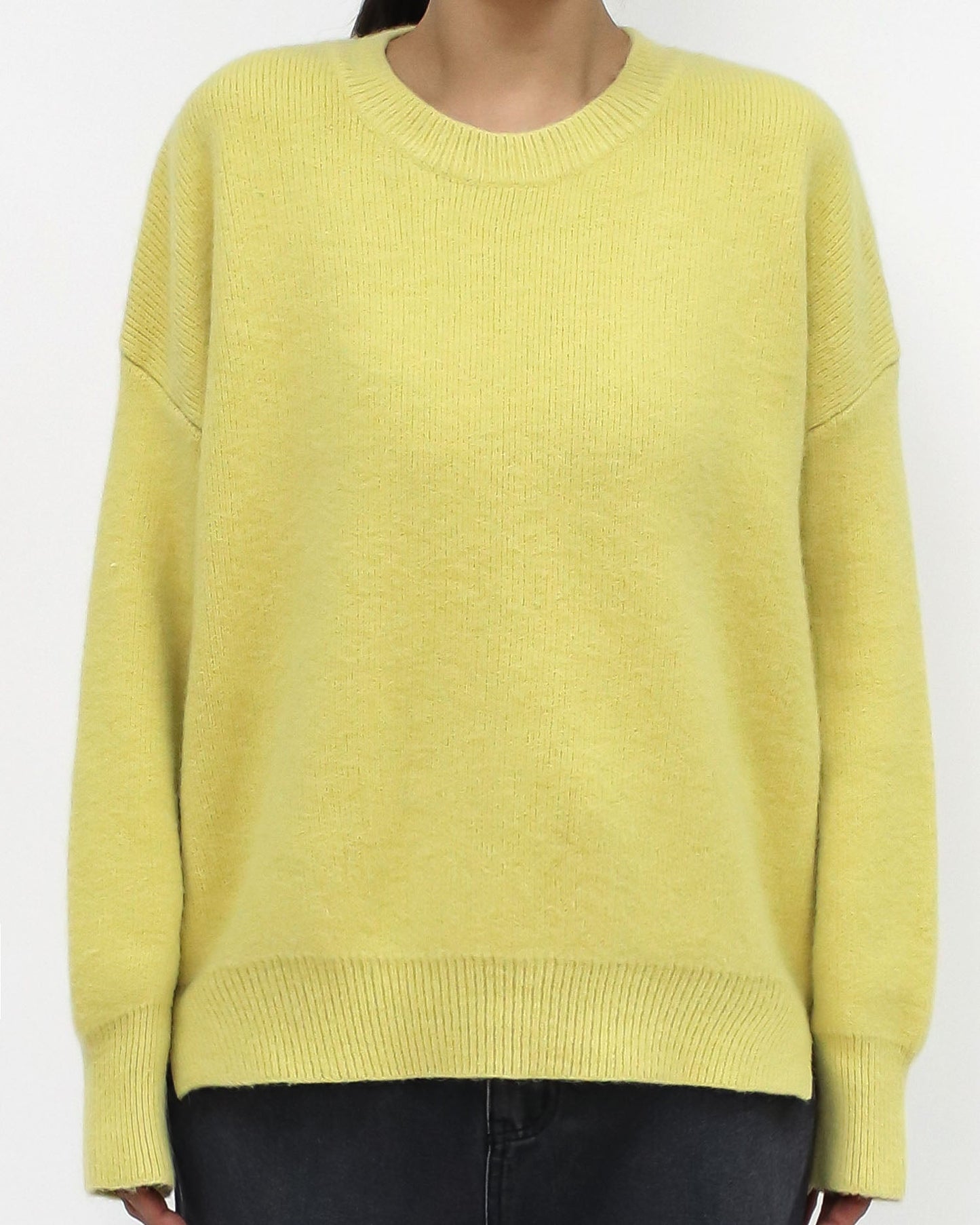 yellow basic knitted top