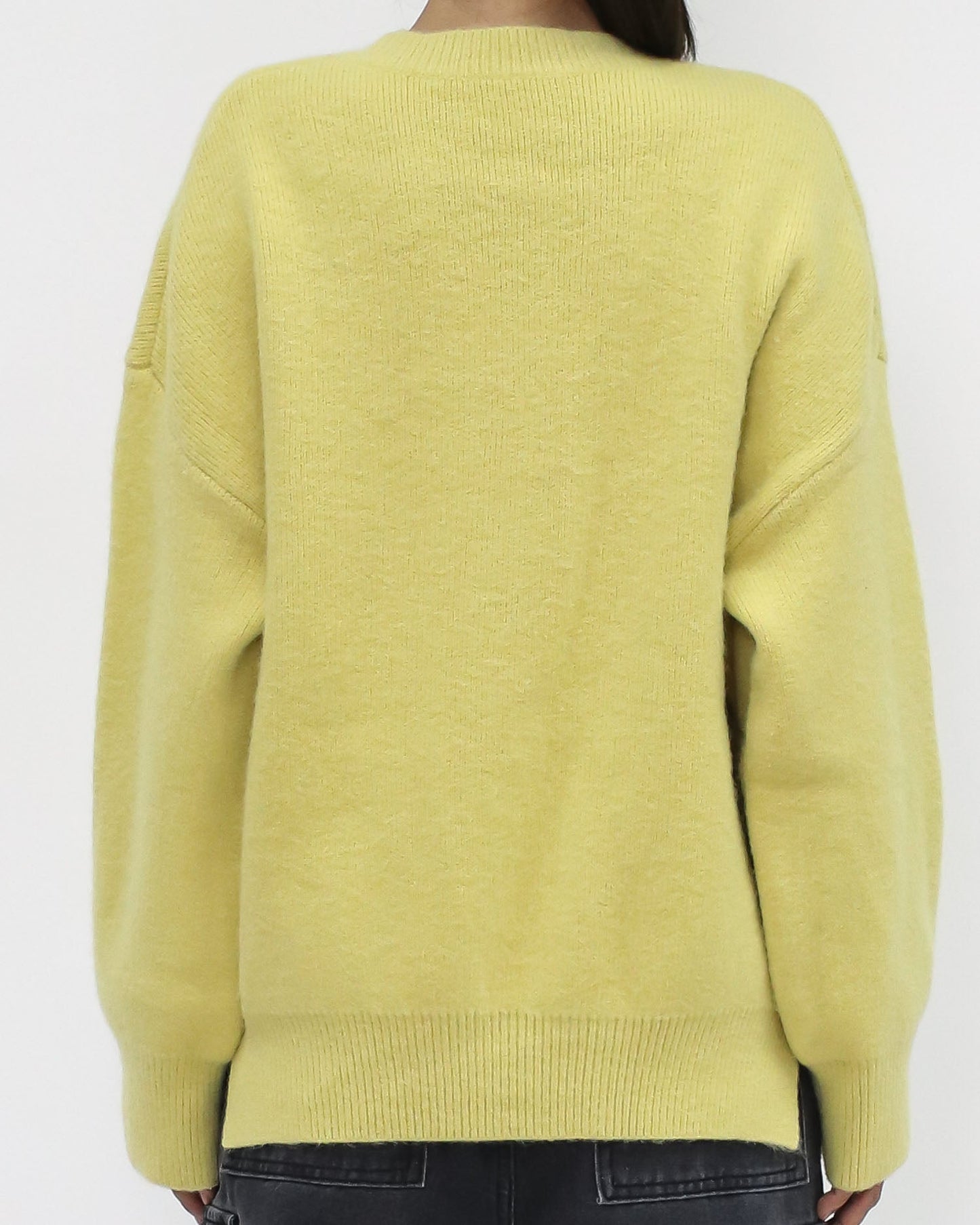 yellow basic knitted top