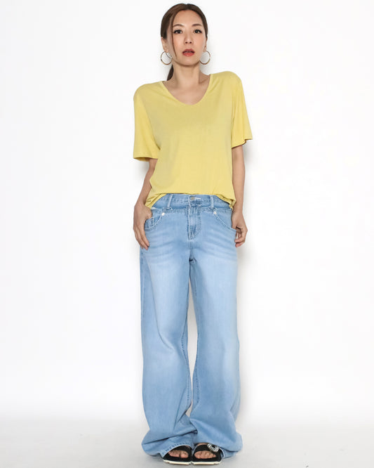 yellow u neck basic tee *pre-order*