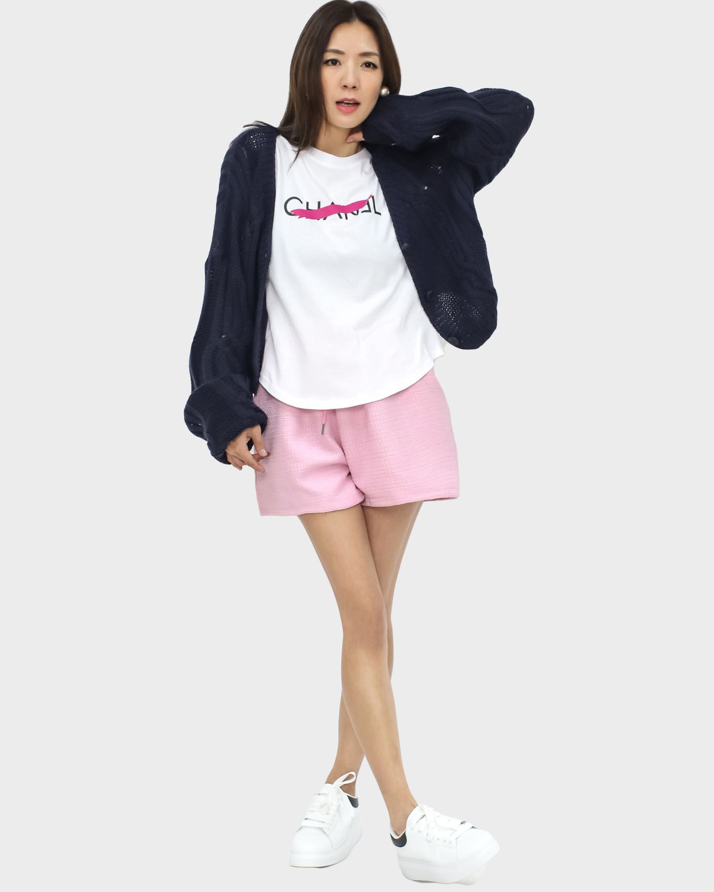pink pockets tweed shorts *pre-order*