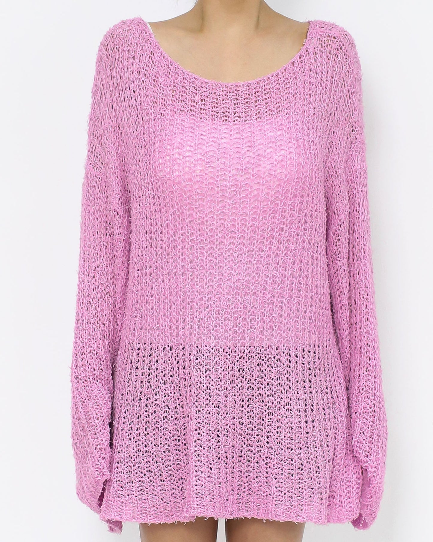 pink knitted top