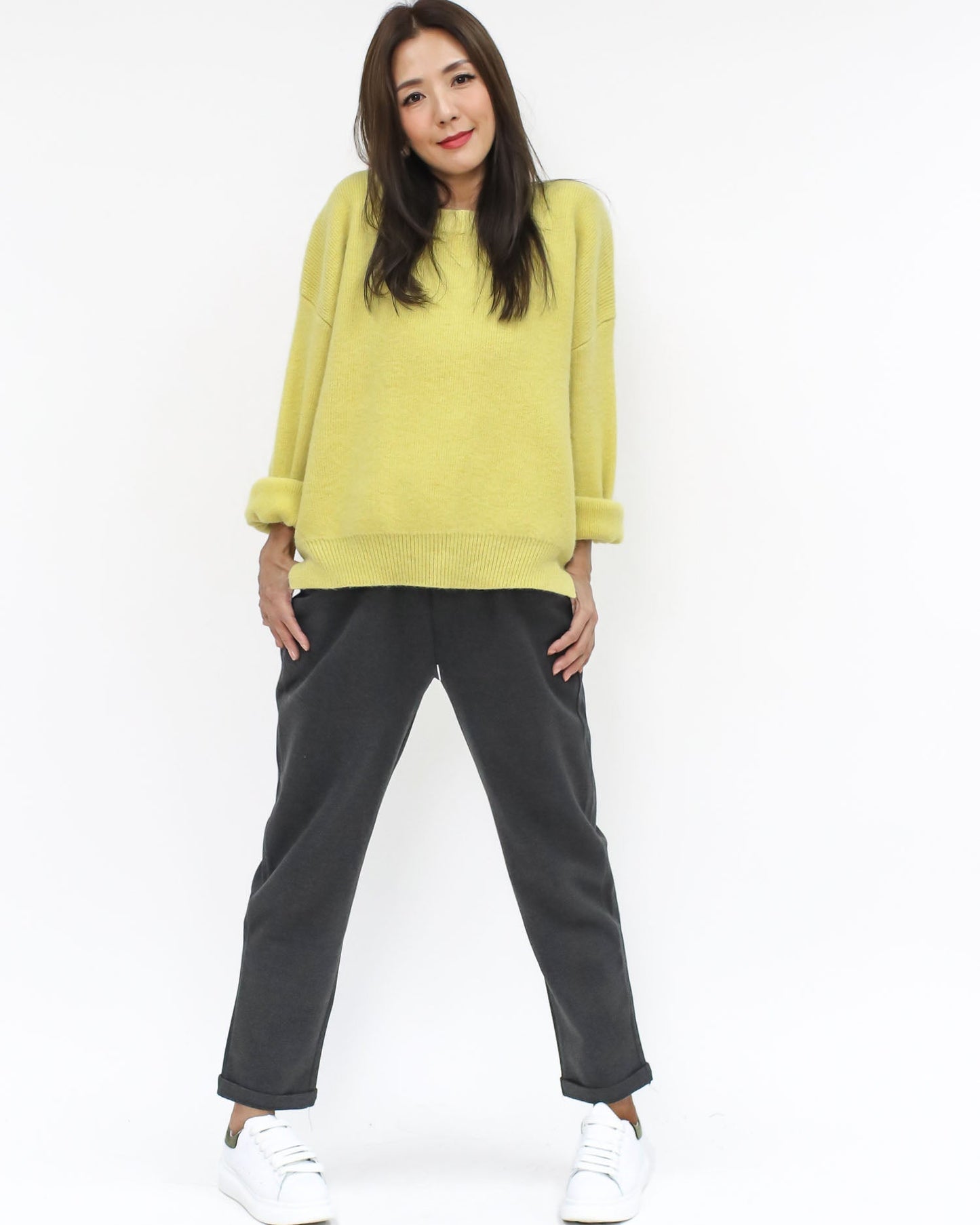 yellow basic knitted top