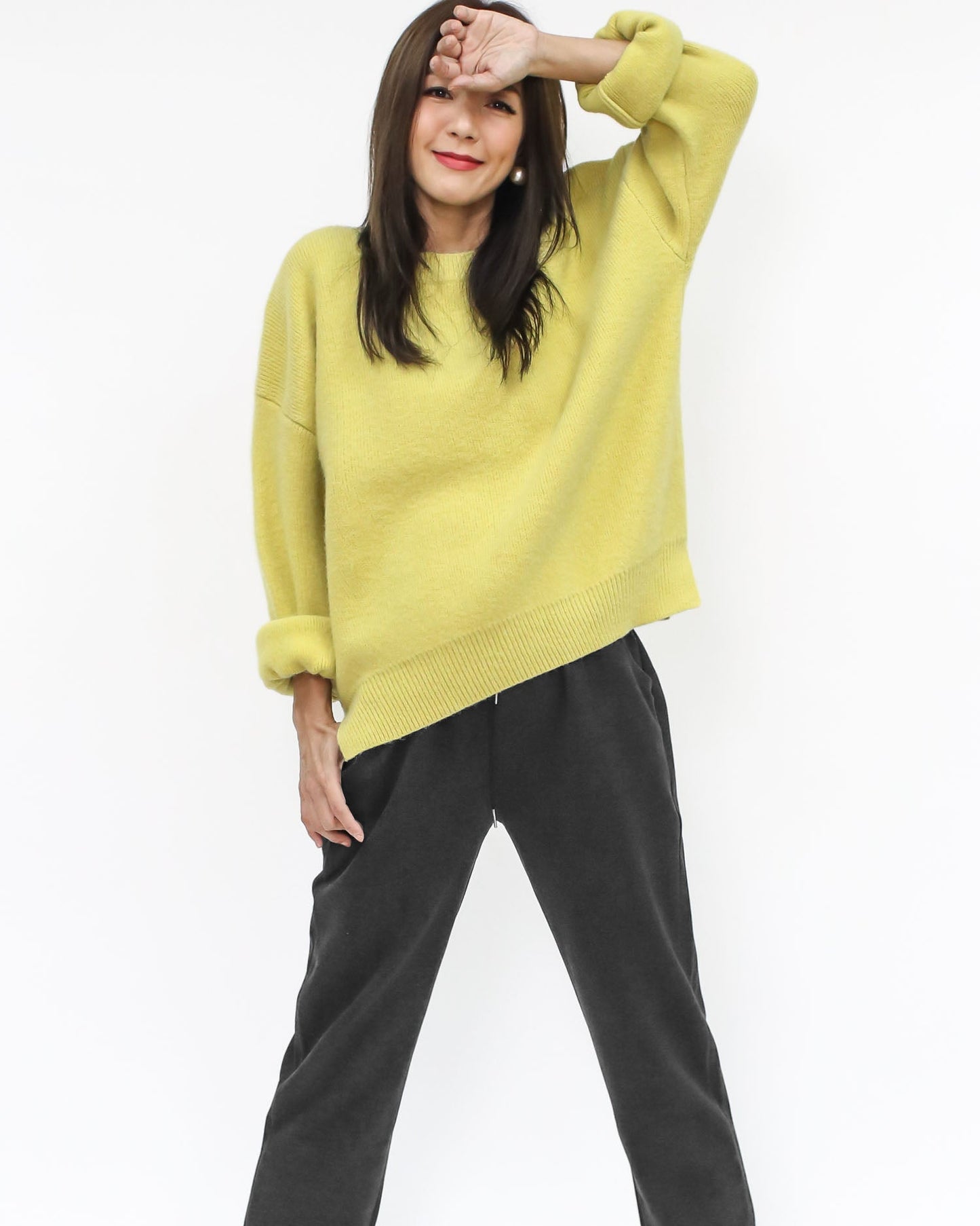 yellow basic knitted top