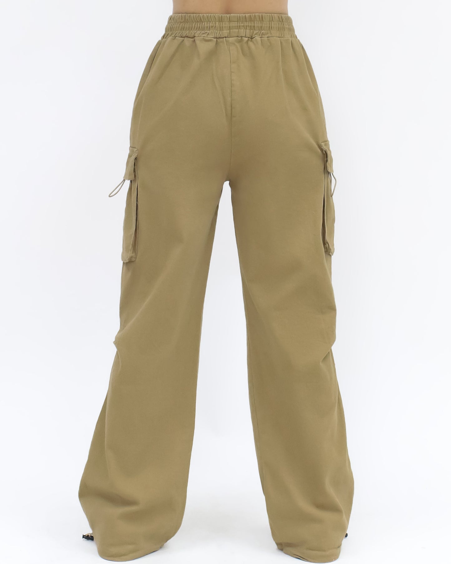 beige denim cargo straight legs pants