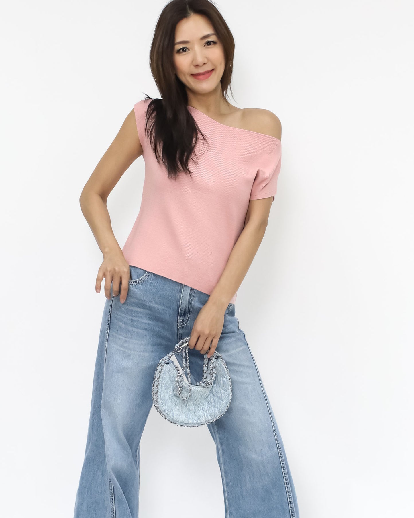 pink casual knitted top