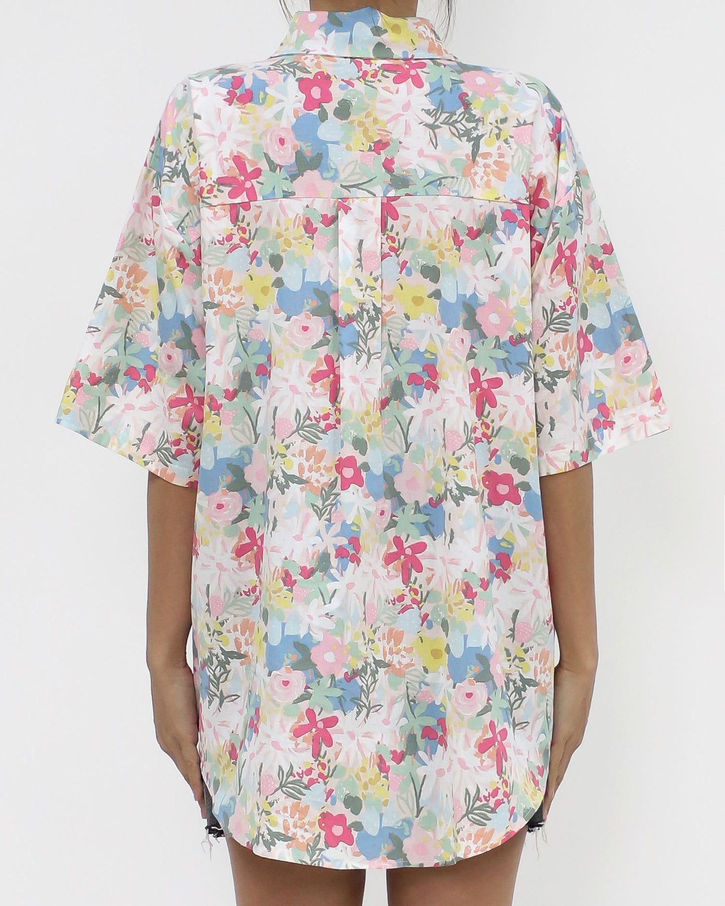 ivory floral printed shirt