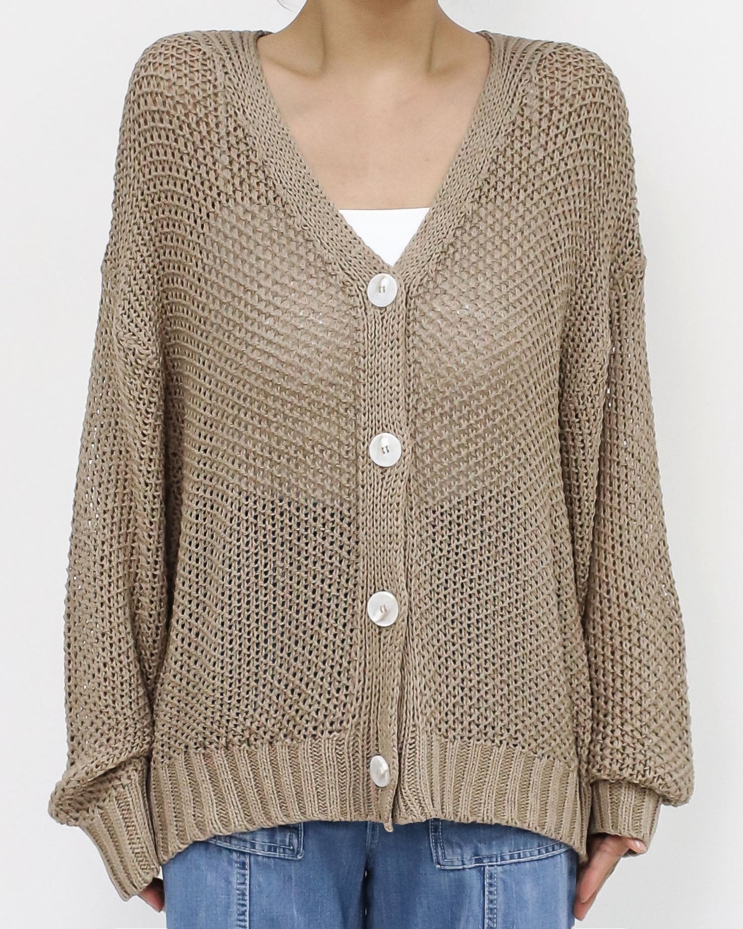 beige summer knitted cardigan *pre-order*