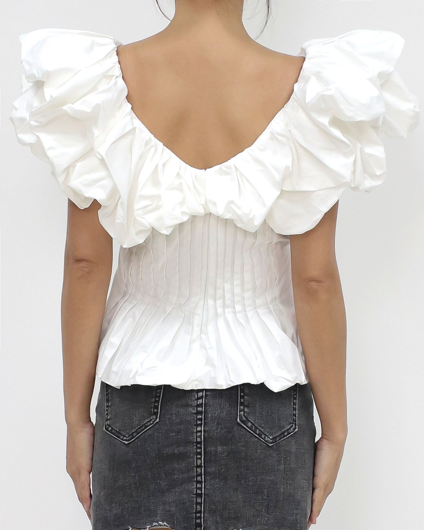 ivory ruffles shirt top *pre-order*