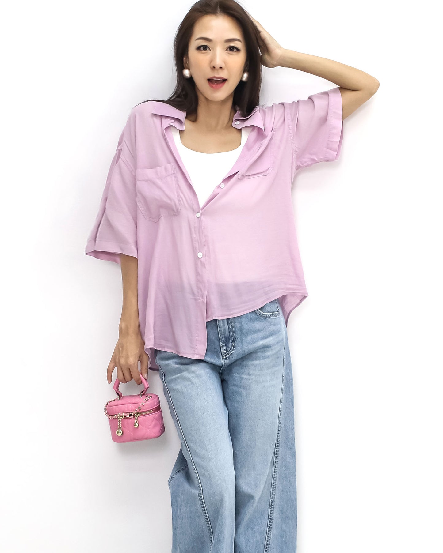 lilac soft summer shirt