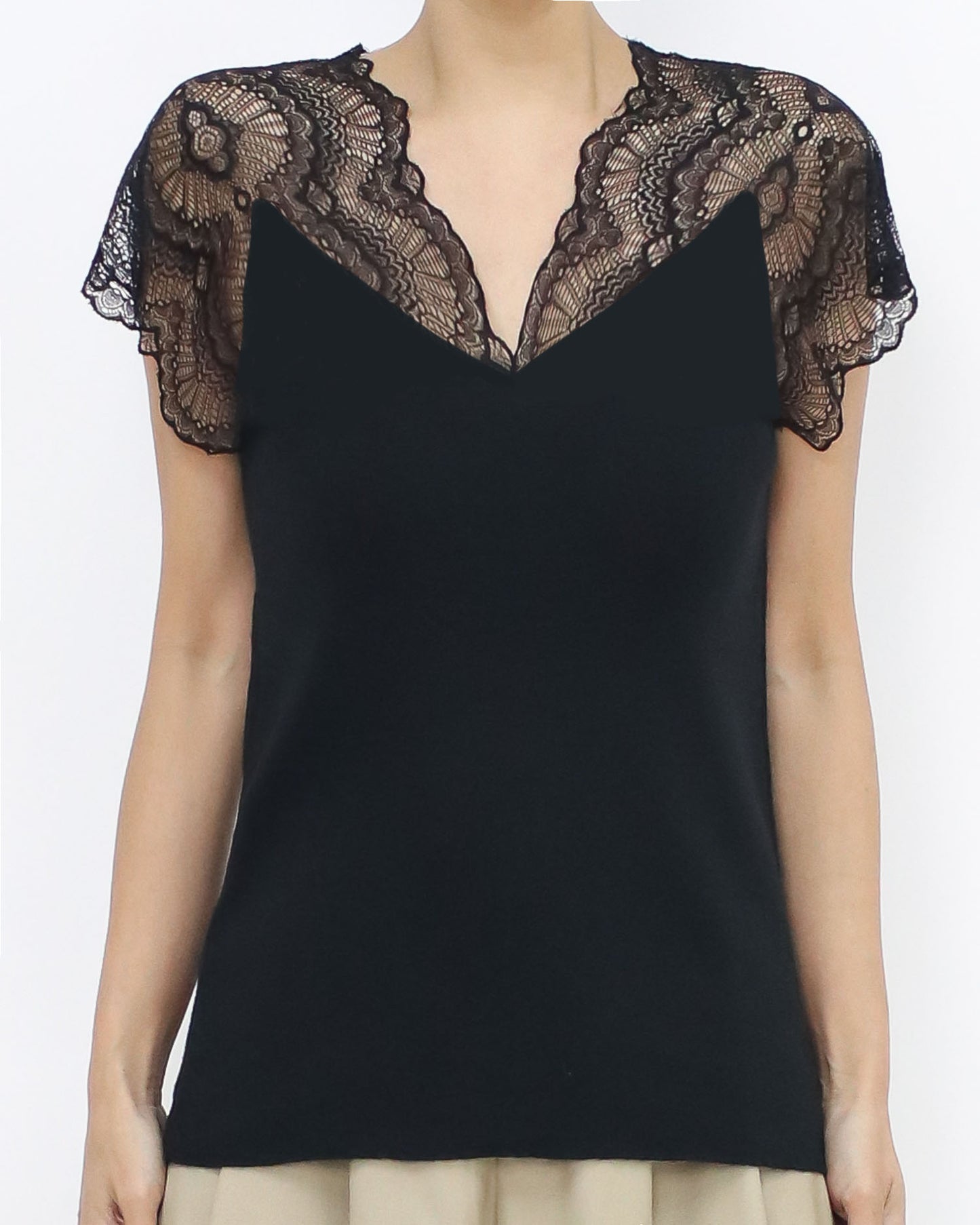 black lace knitted vest *pre-order*