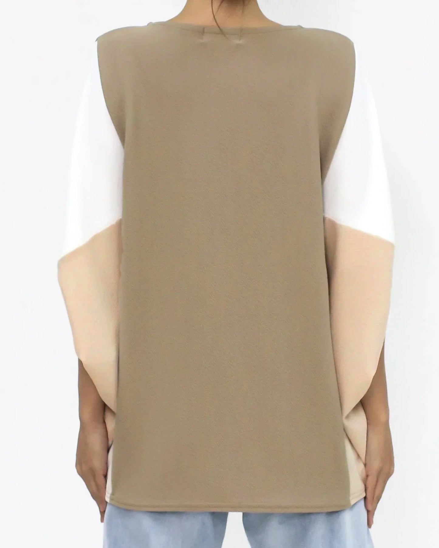 Beige ivory & nude contrast batwing texture *pre-order*