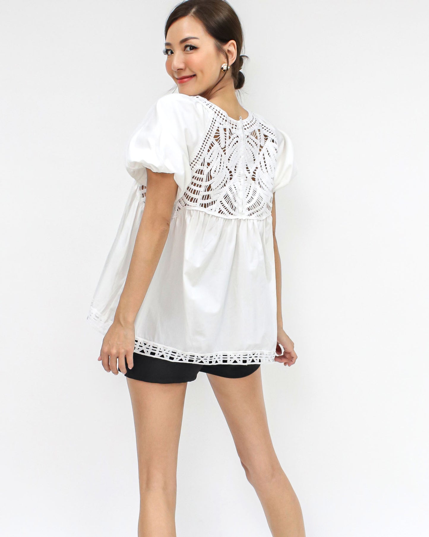 ivory crochet shirt top *pre-order*