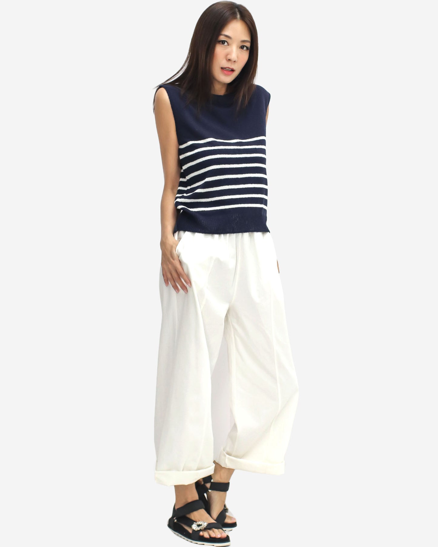 ivory casual straight leg pants *pre-order*