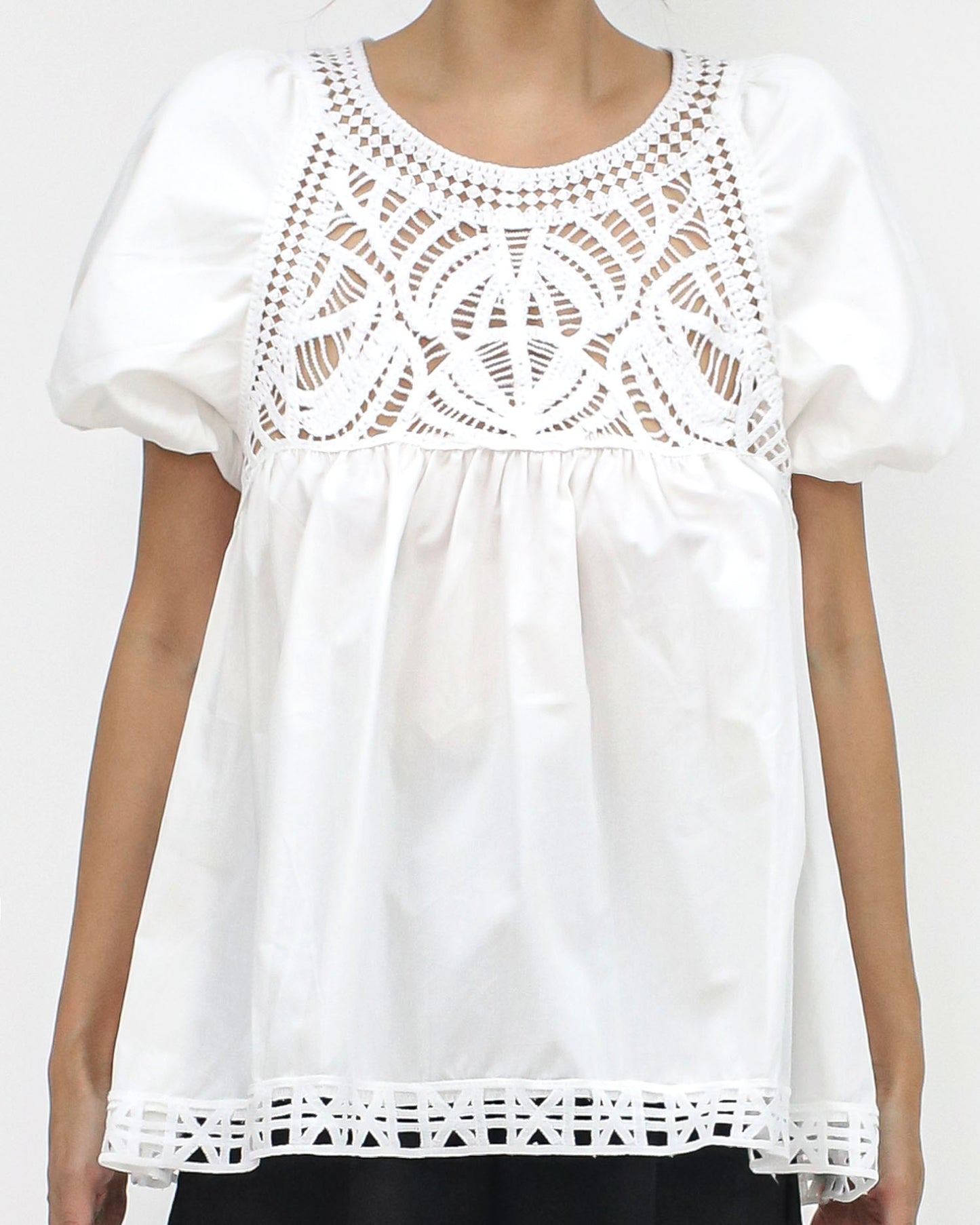 ivory crochet shirt top *pre-order*