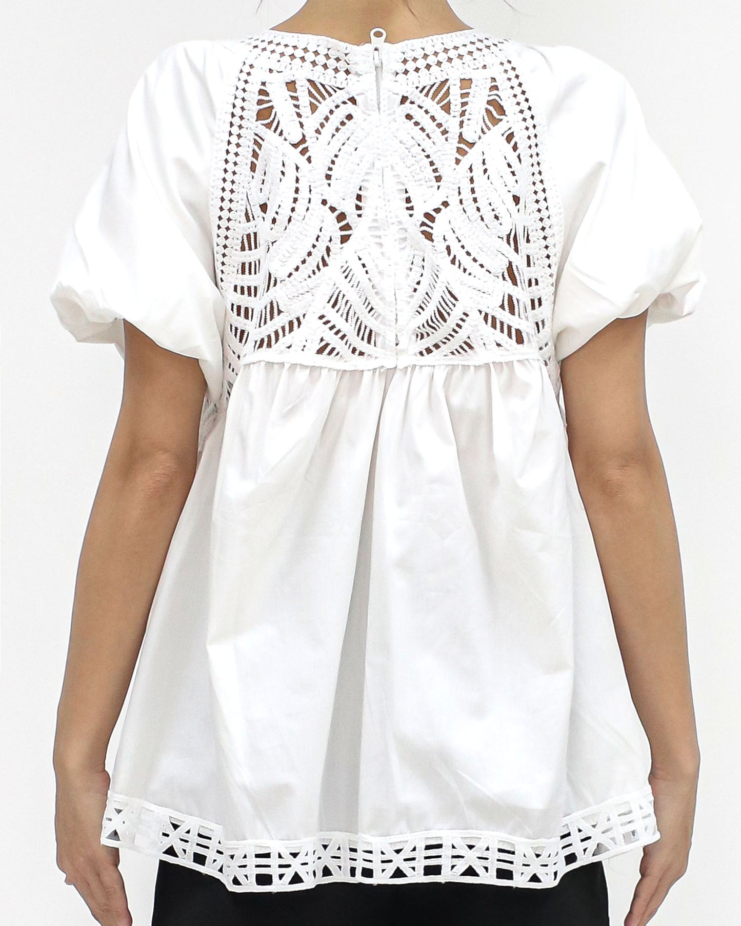 ivory crochet shirt top *pre-order*