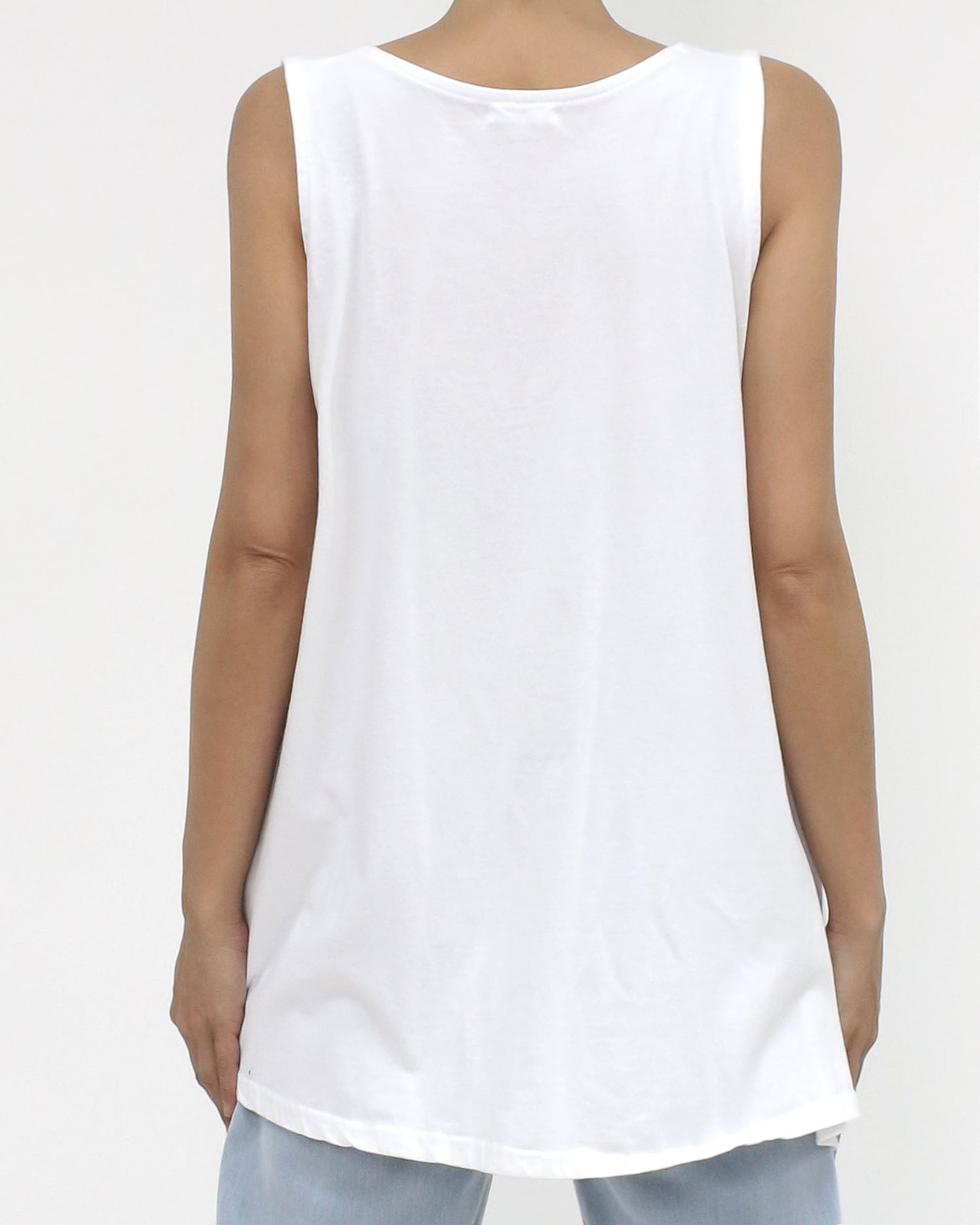 ivory cotton flare vest