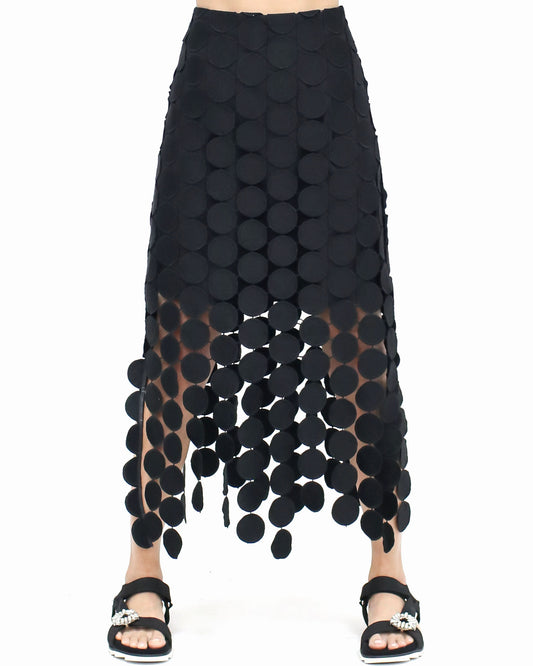 black circles crochet tassels midi skirt *pre-order*