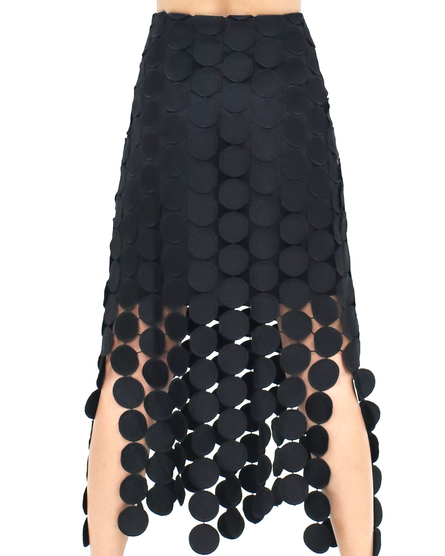 black circles crochet tassels midi skirt *pre-order*