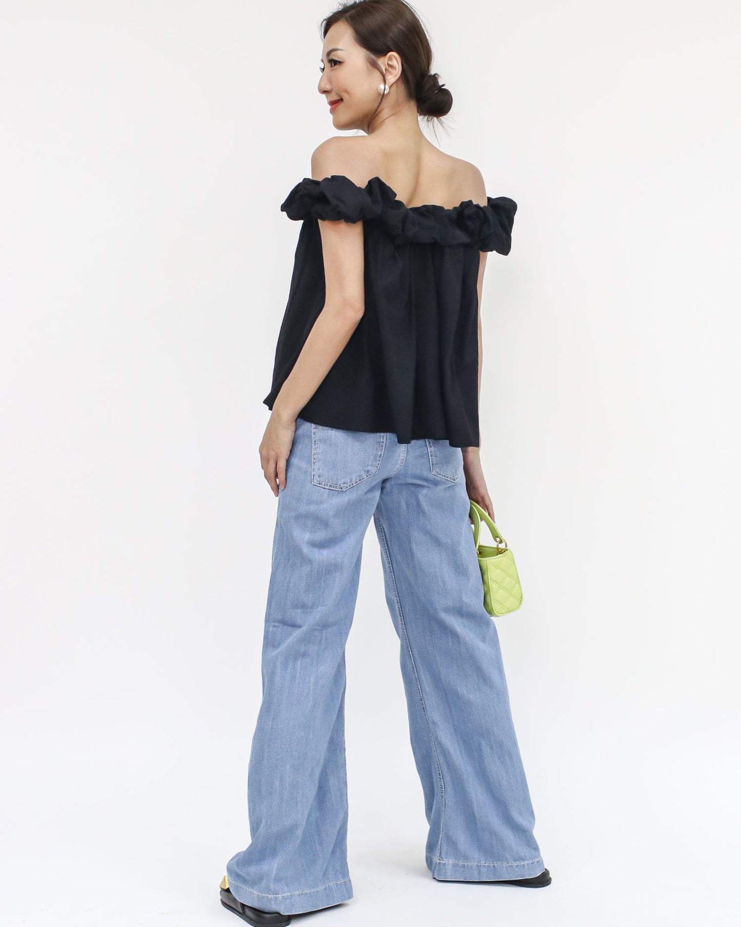 black off shoulders shirt top