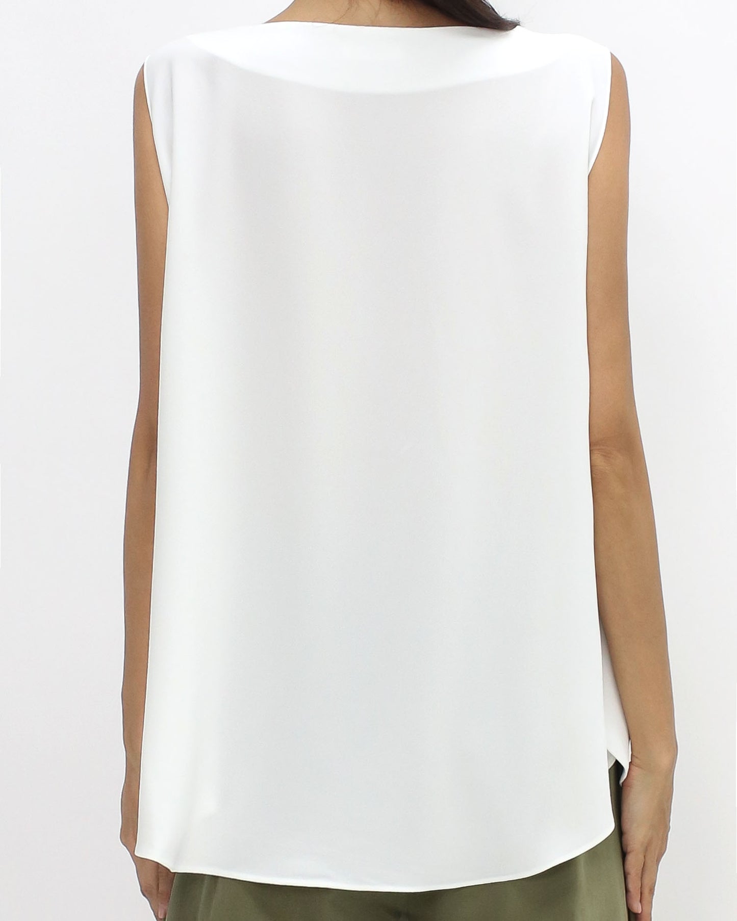 ivory slinky flare vest