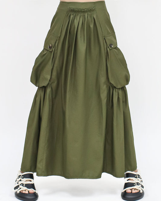 green pockets sides longline shirt skirt *pre-order*