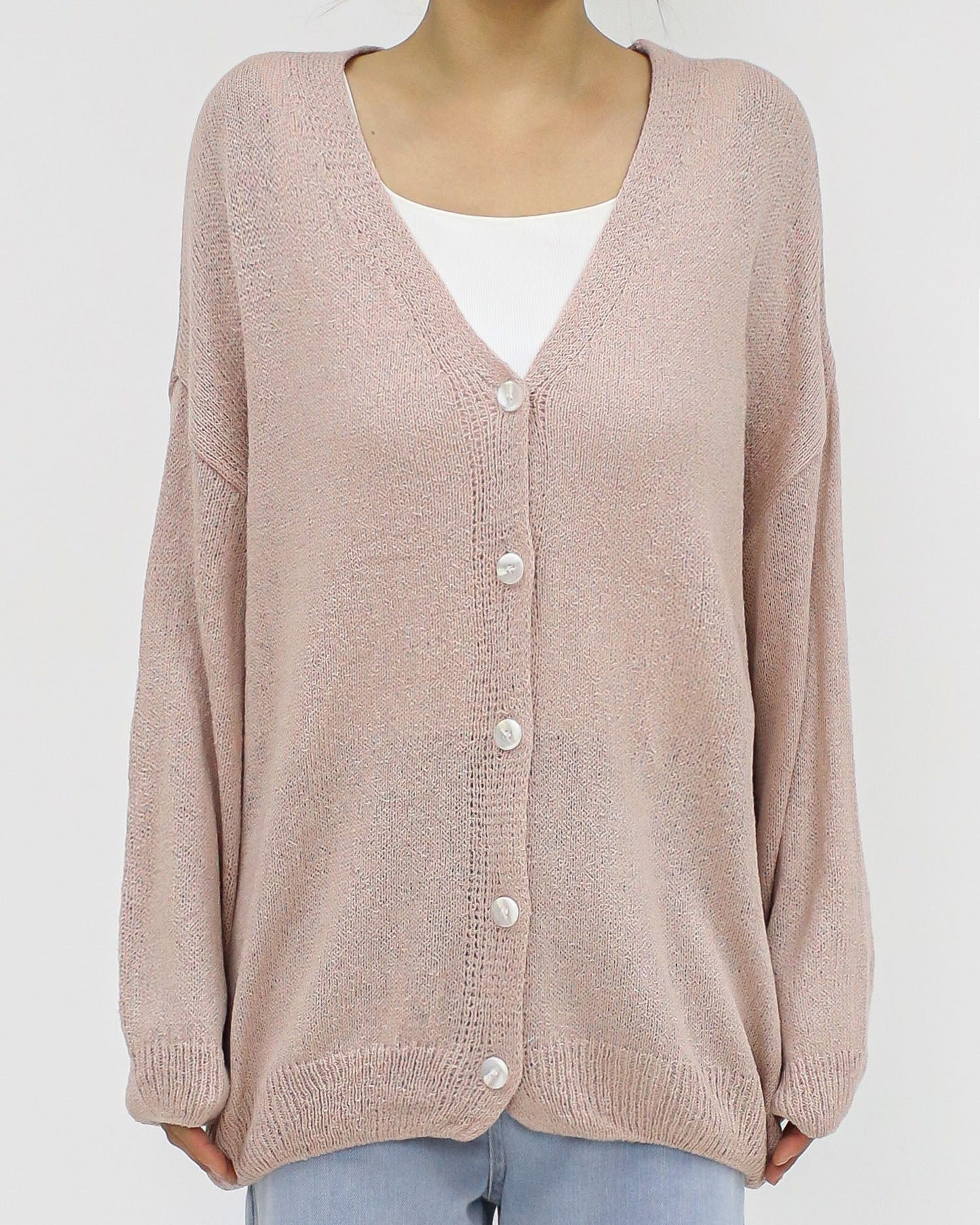 pink fine knitted cardigan *pre-order*