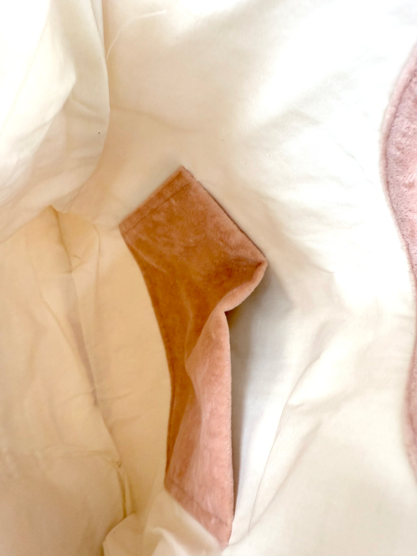 peach pink sequins w/ suede tote bag *pre-order*