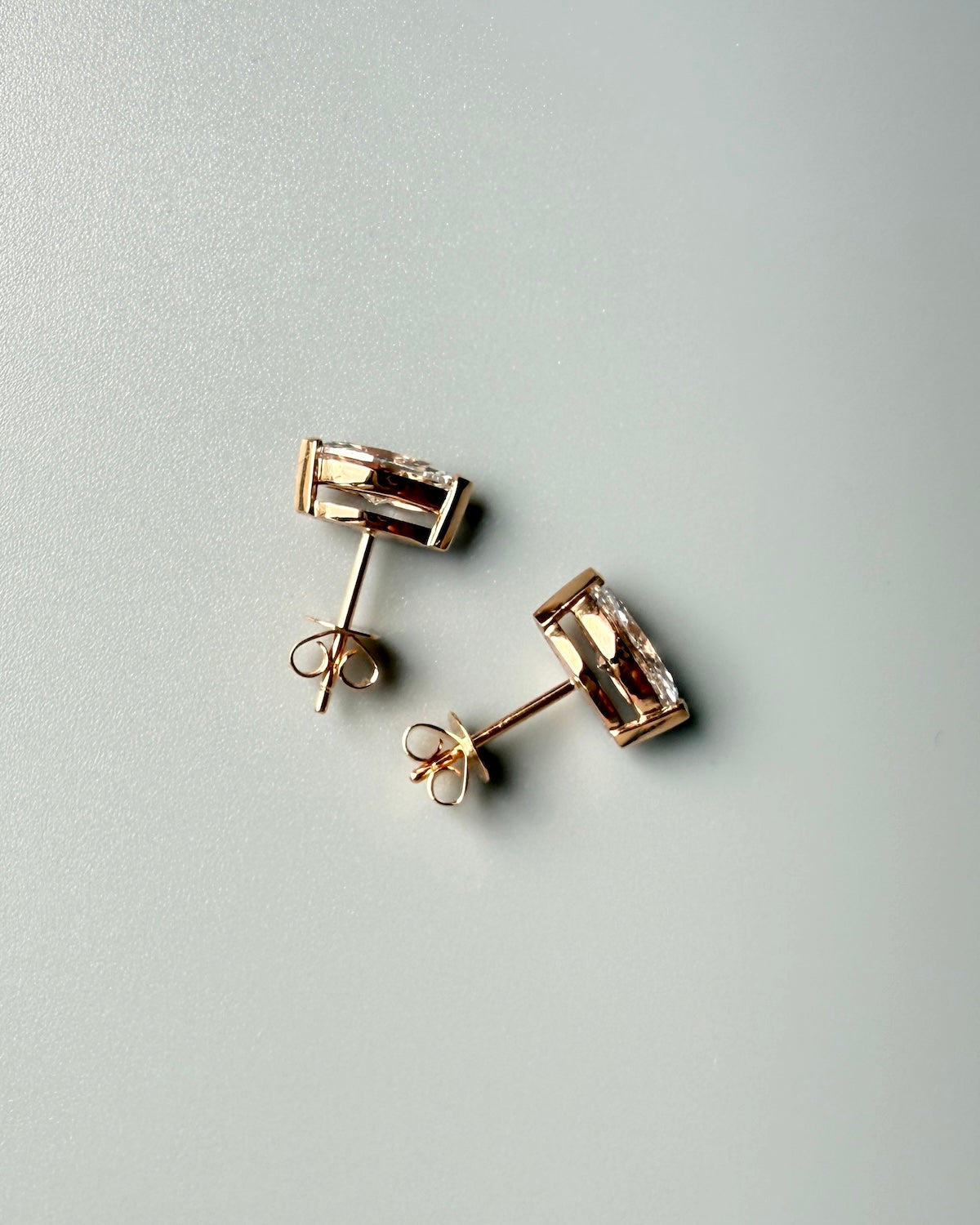 GAL 0.7ct each marquise lab-grown diamonds studded earrings