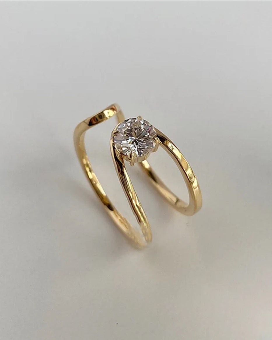 ASM lab-grown diamond 18K gold open ring *pre-order*