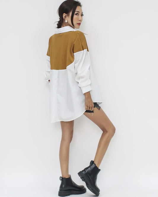 ivory and beige knitted shirt *pre-order*