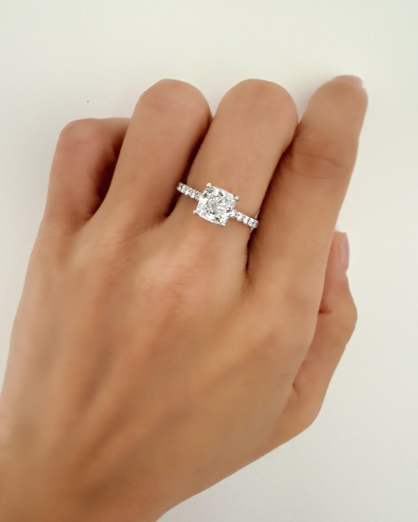 GAL 1ct radiant halo lab-grown diamond alloy ring