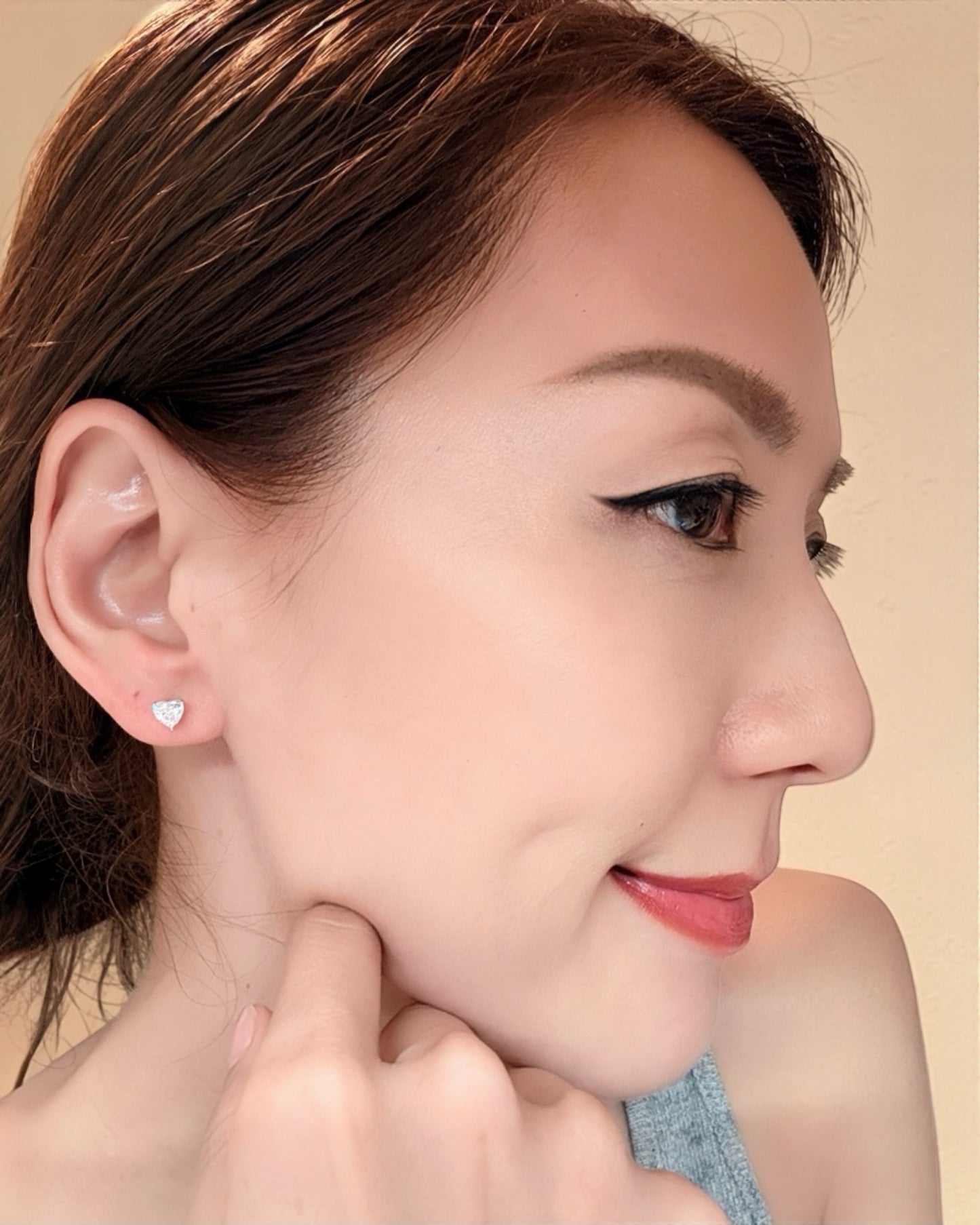GAL 0.5ct heart lab-grown diamond earrings