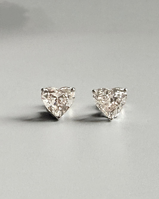 GAL 1.5ct heart lab-grown diamond earrings