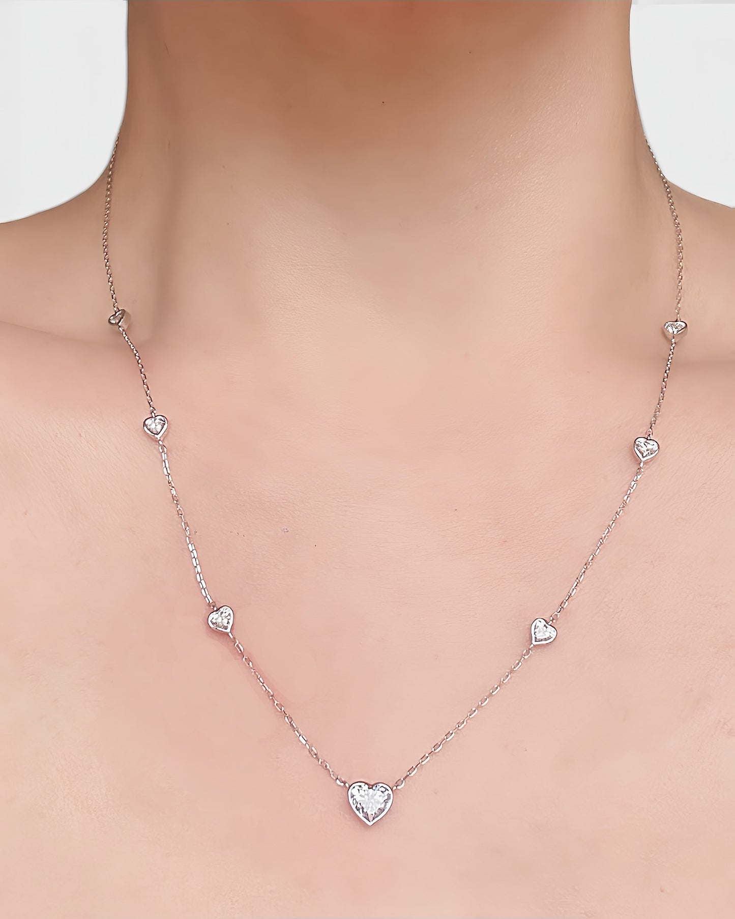 GAL 0.5ct heart bezel lab-grown diamond necklace
