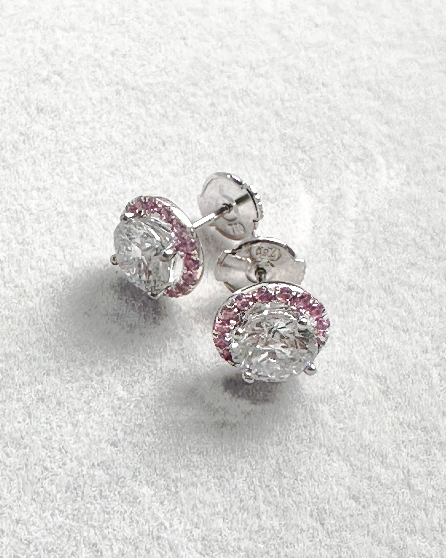 GAL pink & colorless illusion lab diamonds earrings *pre-order*