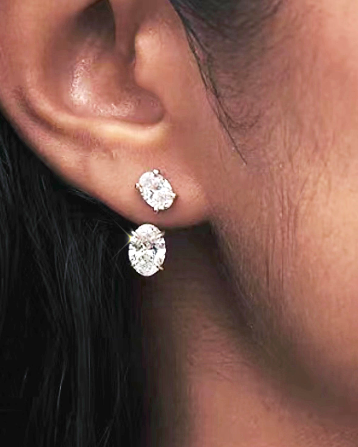 GAL oval 18K lab-grown diamonds jacket earrings *pre-order*