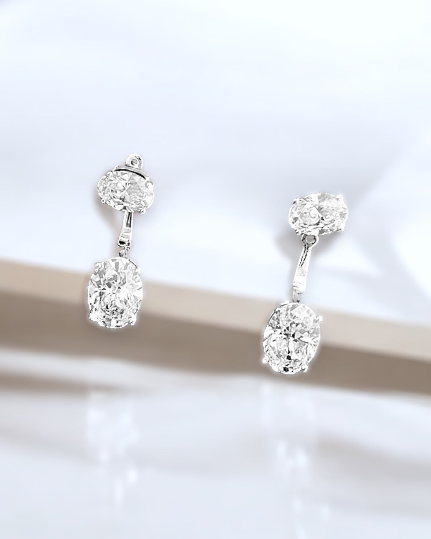 GAL oval 18K lab-grown diamonds jacket earrings *pre-order*