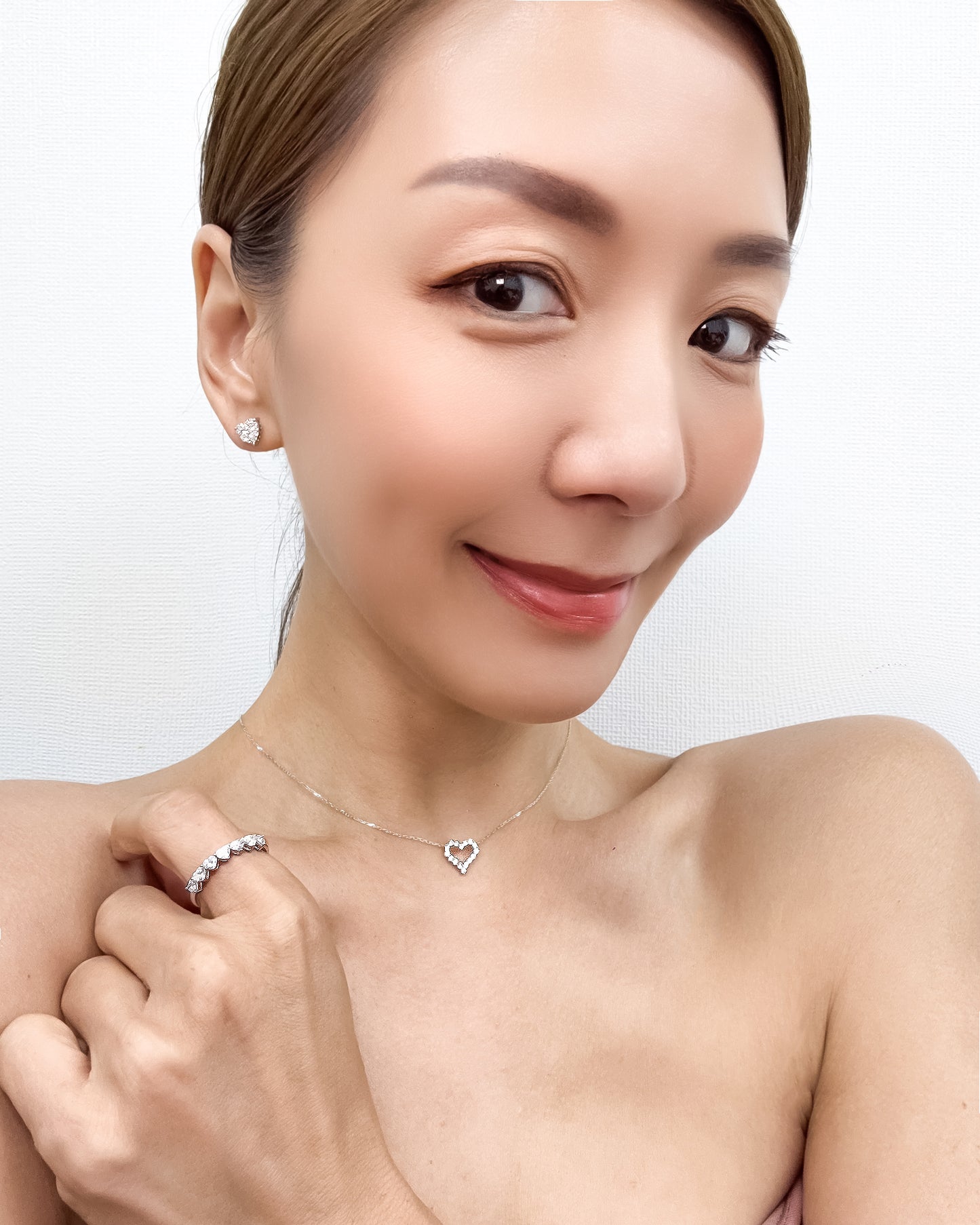 GAL 18K lab-grown heart illusion diamond earrings *pre-order*