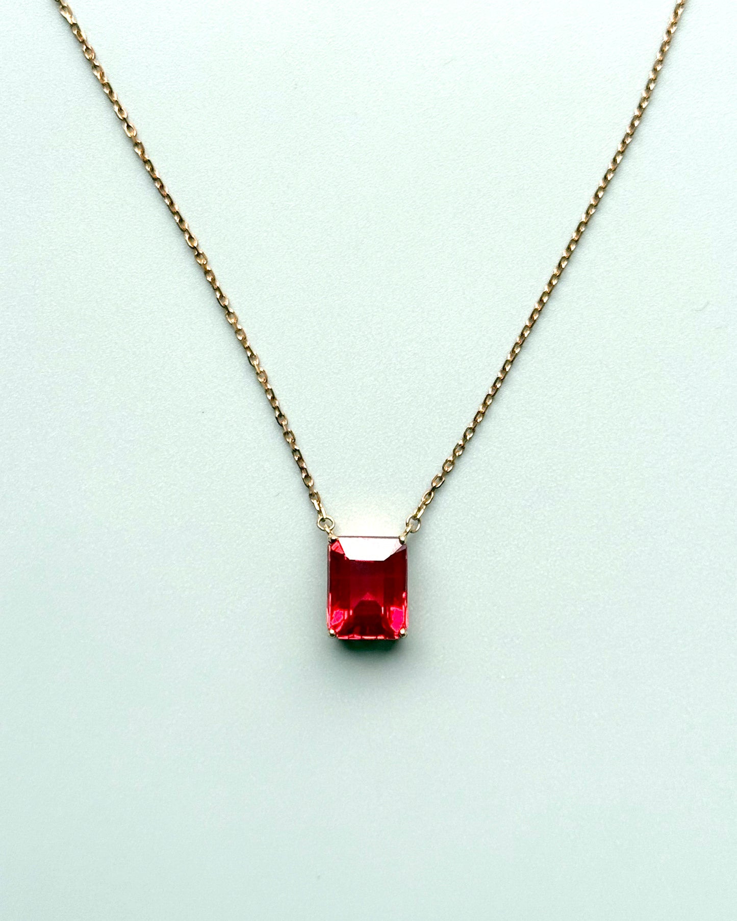 GAL 3ct ruby emerald lab diamond necklace *pre-order*