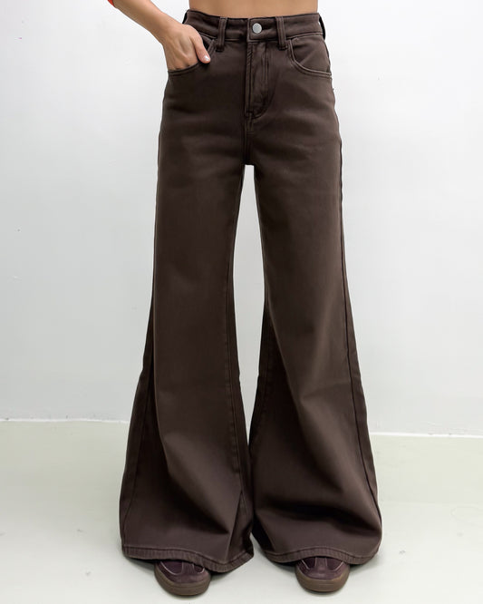 brown denim flare jeans *pre-order*