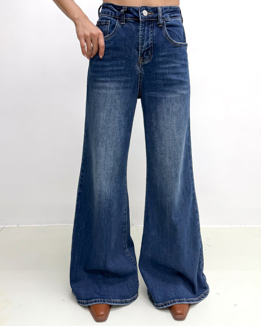 washed blue denim flare jeans *pre-order*