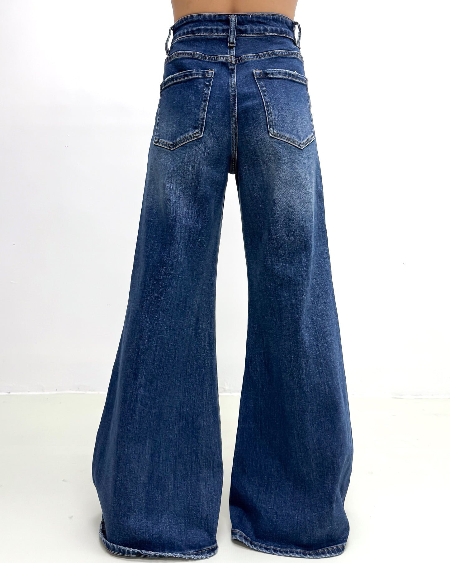 washed blue denim flare jeans *pre-order*