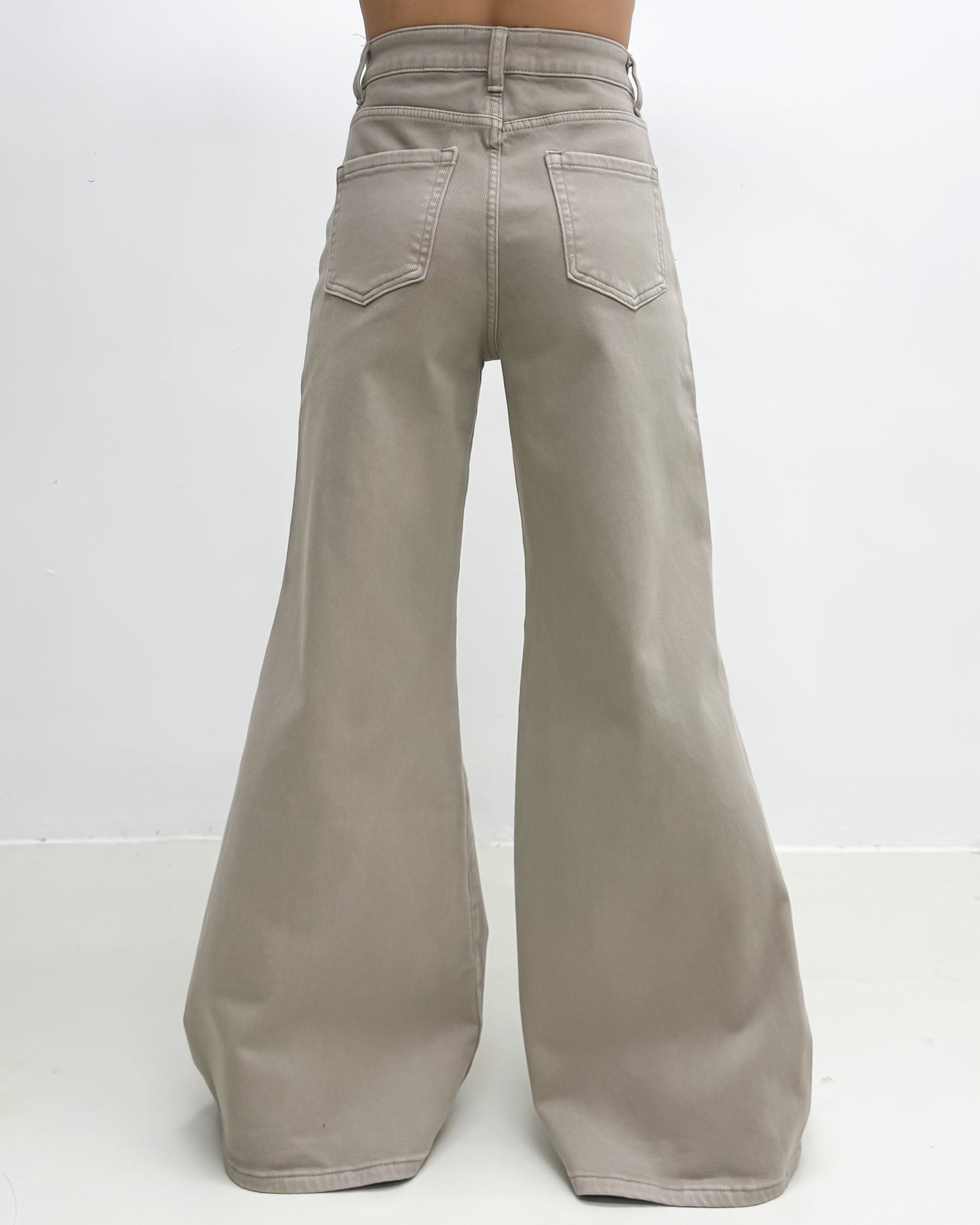 beige denim flare jeans *pre-order*