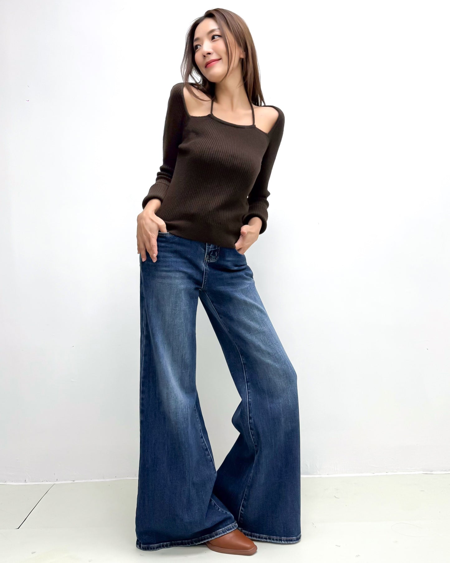 washed blue denim flare jeans *pre-order*